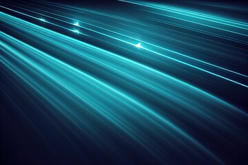 2d Abstract, science, futuristic, energy technology concept. Digital image of light rays, stripes lines with blue light, speed and motion blur over dark blue background