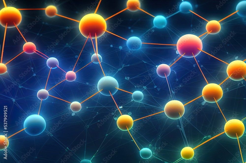 Poster neural network and cloud technologies. global database and artificial intelligence. big data concept