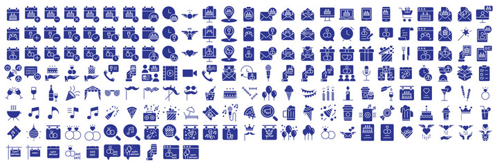 
Collection of icons related to Party and wedding celebration, including icons like Cake, Event, Calendar, Birthday and more. vector illustrations, Pixel Perfect
