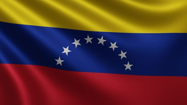 Venezuelan flag fluttering in the wind close-up, the national flag of Venezuela flutters in 3d, in 4k resolution. High quality 4k footage