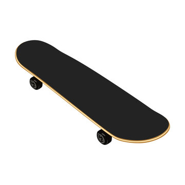 Skateboard flat illustration. Black Skateboard on white background. Vector eps10