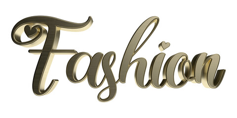 Obraz premium Isolated Word Fashion for Elite Class Fashion Industry, 3D Caption for Advertising Campaign.