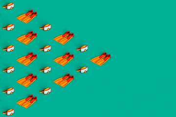 triangles from scuba masks and flippers