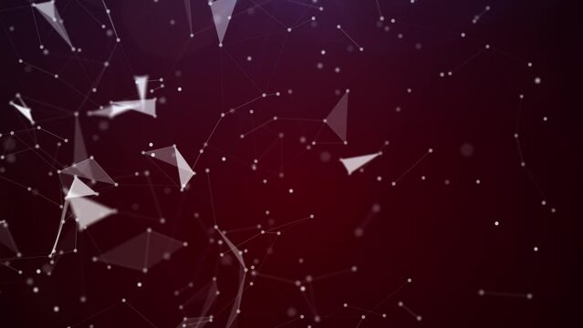 Plexus deep abstrack red background 4K