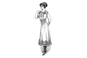 Woman with a Fashion Clothing – Vintage Illustration