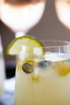 Summer cocktail gin fizz 