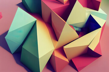 Obraz premium Scene with geometrical Color 3D geometric shapes forms, white round platform, minimal background, pastel platform, 3D render, 3D rendering. 3D Rendering illustration.