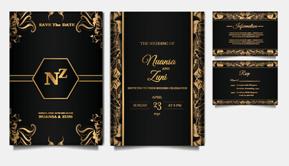 luxury Elegant wedding invitation cards set