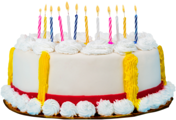Birthday cake with candles on  background