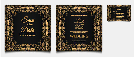 luxury wedding invitation card set