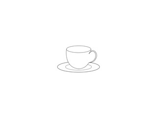 Tea cup outline vector art.