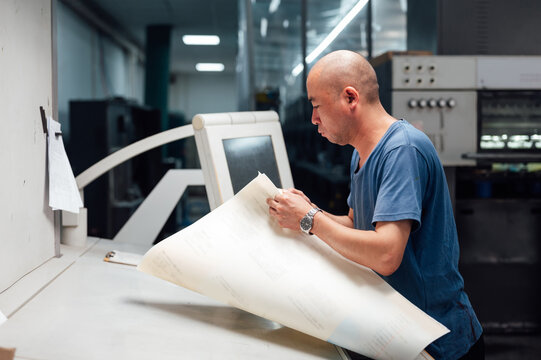Male employer in factory