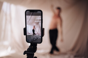 Choreographer recording rehearsal 