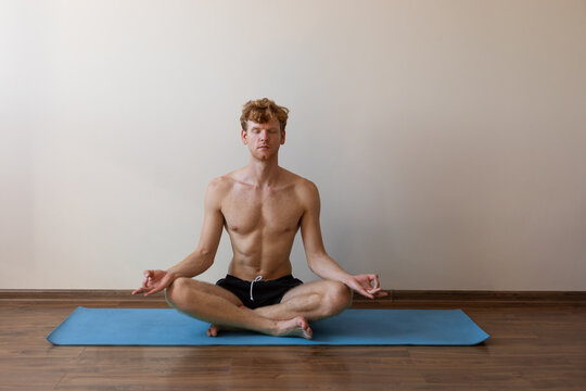 meditation on yoga mat