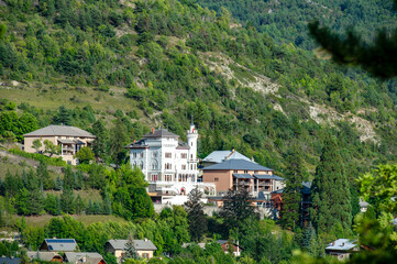France. Jausiers. Valley of Ubaye. Hotel, restaurant residence. Chateau des Magnans