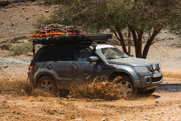 Car spinning in the desert