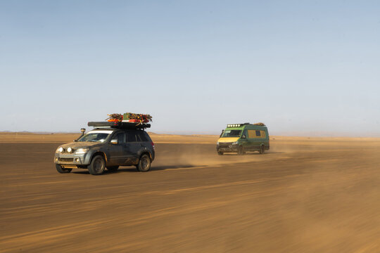 Cars Racing In The Desert