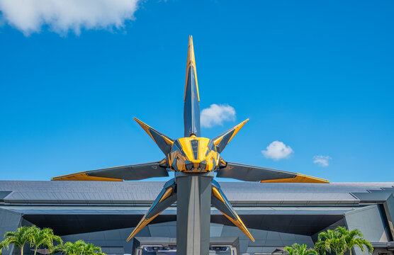 The Xandarian Starship At The Entrance To Guardians Of The Galaxy Ride