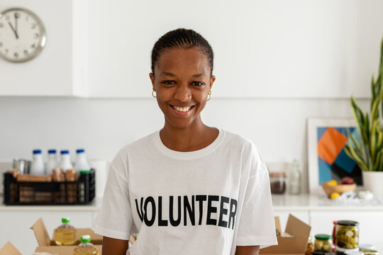 African volunteer woman portrait