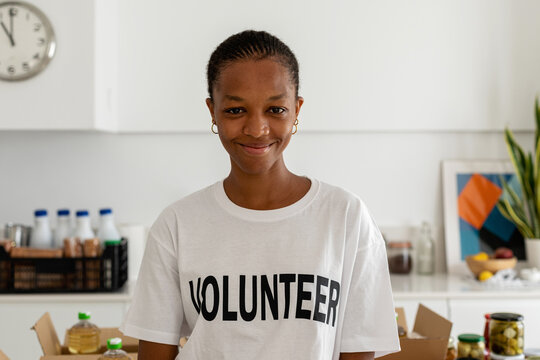 African volunteer woman portrait
