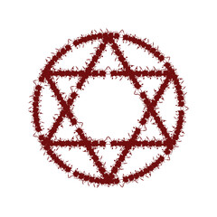 hexagram vector made of blood 