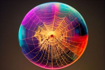 bubble covered in spider web