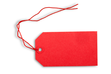 Close up of blank price label on  background