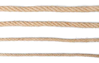 Coiled rope on a white background close up
