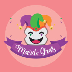 Colored mardi gras invitational poster Vector