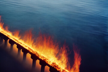 burning bridge