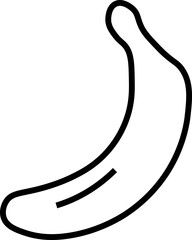 Simple vector isolated pictogram drawn with black thin line. Editable stroke for web sites, adverts, stores, shops. Vector line icon of banana
