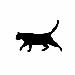 Vector silhouette of a cat. White isolation cat icon. EPS