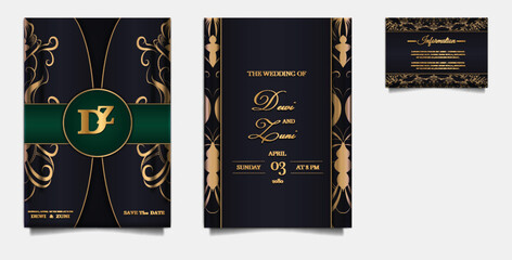 luxury wedding elegant floral invitation card
