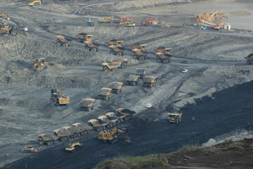 atmosphere of activity in a coal mine