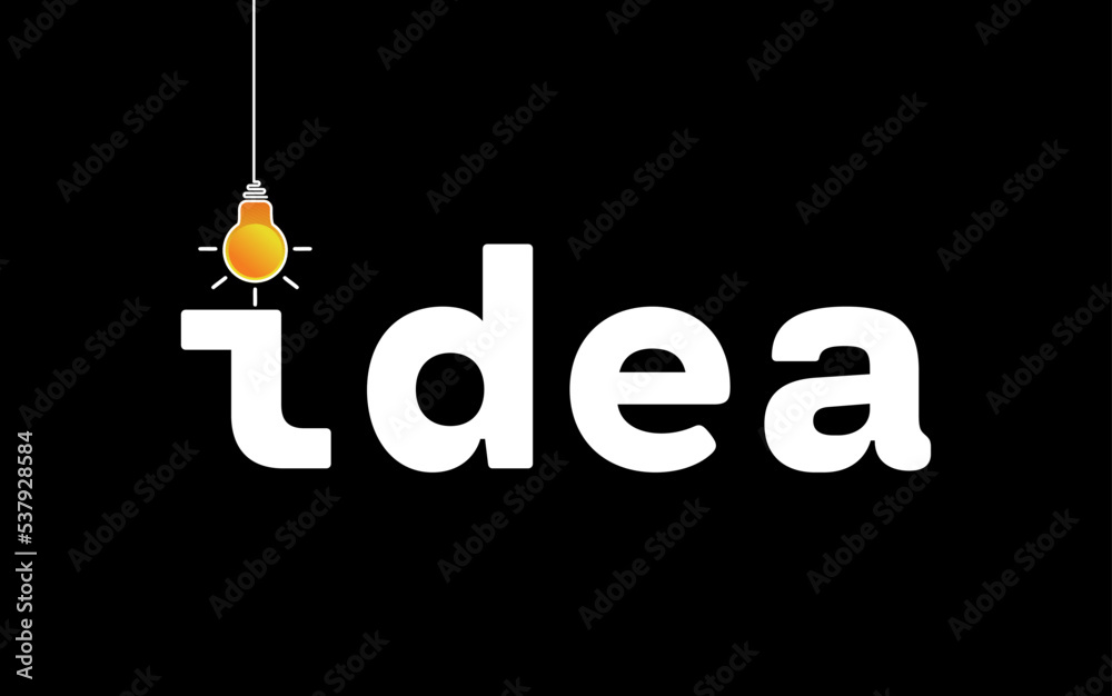 Poster bright idea and insight concept with light bulb. trendy flat vector light bulb icons with concept of
