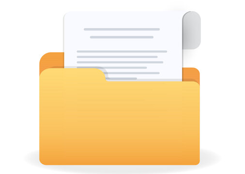 3d document folder paper files technology archive object with 3d icon