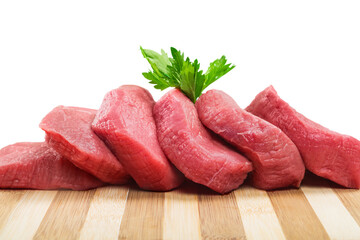 Fresh Raw Meat on Background
