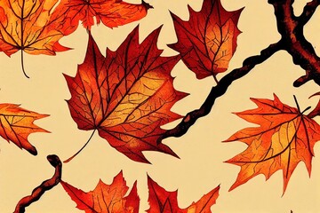 Fototapeta premium Autumn leaves maple autumn background