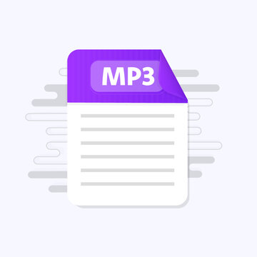 MP3 file icon. Flat design graphic illustration. Vector MP3 icon