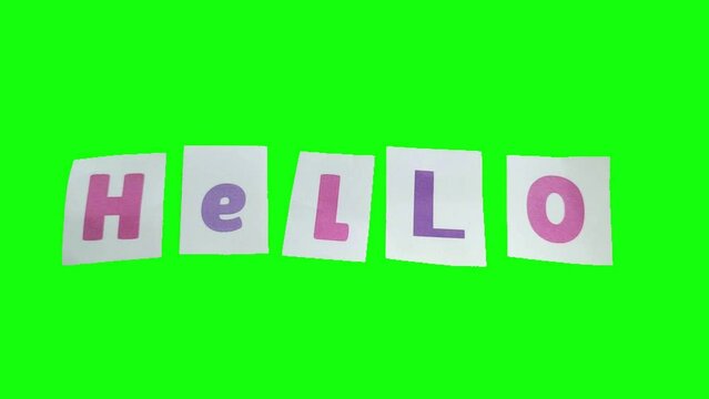 Hello in green scren stop motion