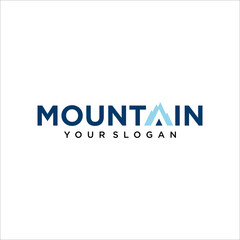 peak mountain logo design. unique logo wordmark logo design template