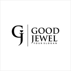JG, GJ Letter Logo Design Template