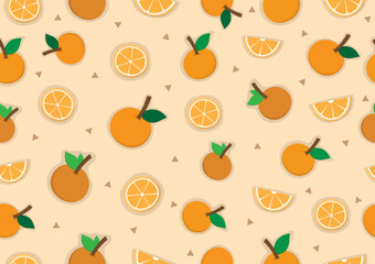 vector oranges pattern background concept with brown triangle on orange color, creative design pattern background, vector illustration