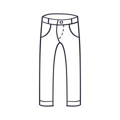 Jeans pants or chinos trousers vector doodle line icon