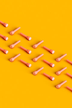 rows of pink torches