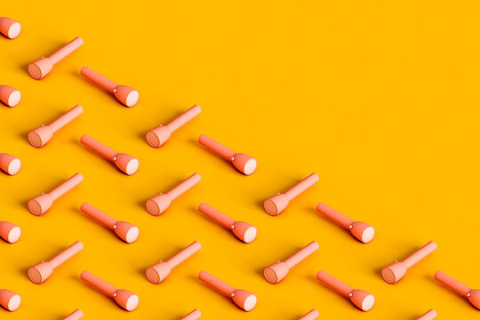 torches on yellow background. 3d render