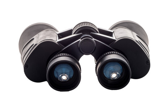 Black binoculars isolated