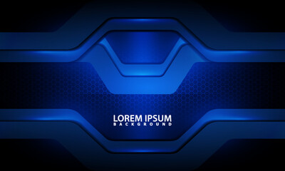 Abstract blue background, with gradient and overlapping shapes, with light effect