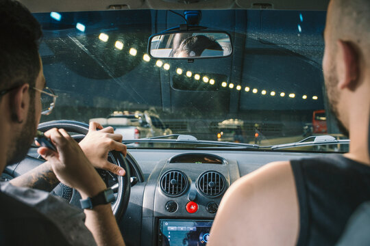 Driving through a tunnel