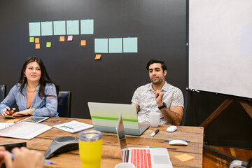 Multiracial team builders meeting